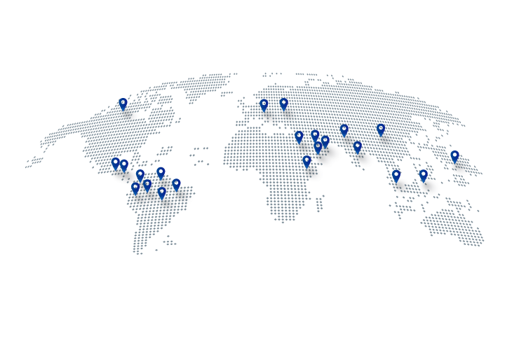 World map showing the countries where CIEMEX has clients
